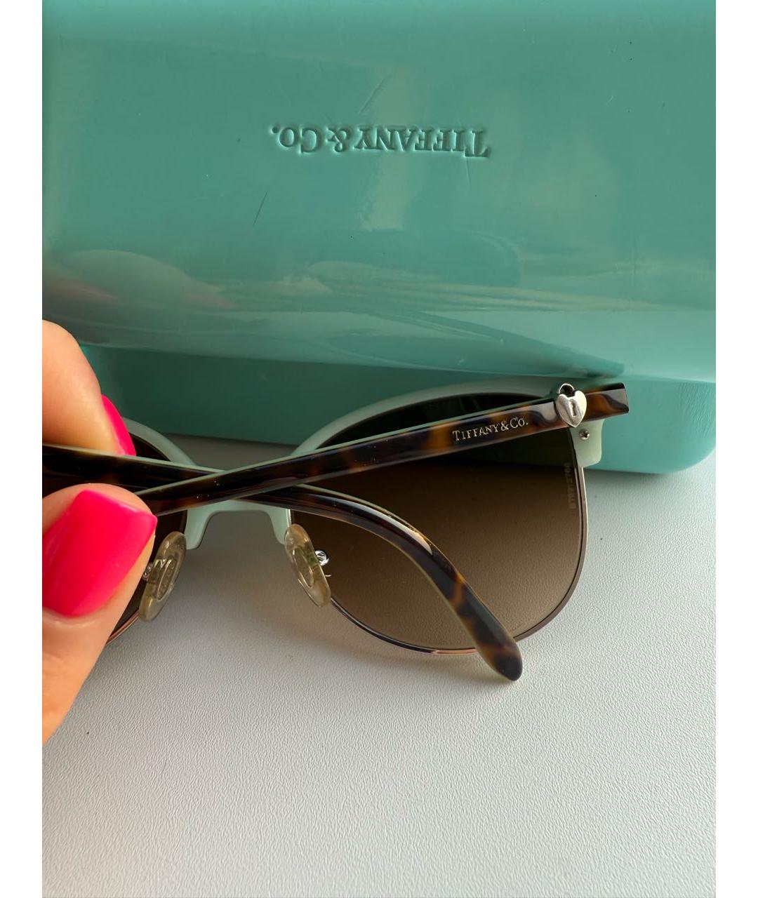 TIFFANY&CO Коричневые пластиковые солнцезащитные очки, фото 3