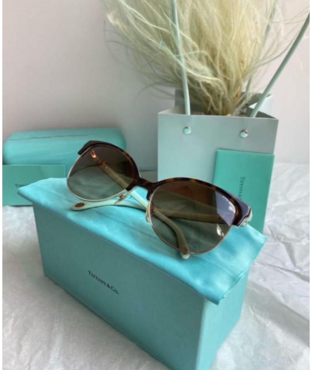 TIFFANY&CO Коричневые пластиковые солнцезащитные очки, фото 5