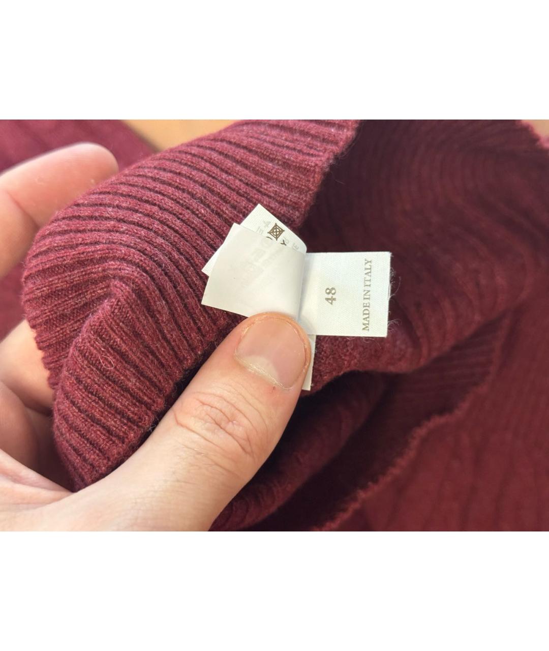 BRUNELLO CUCINELLI Бордовый кашемировый джемпер / свитер, фото 6