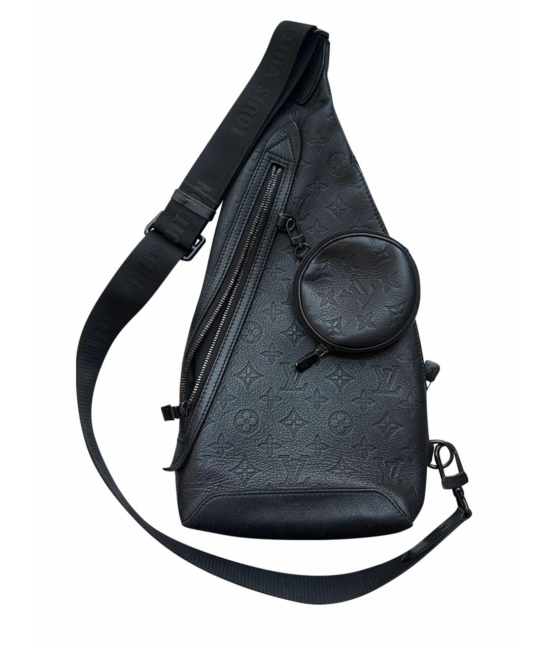LOUIS VUITTON Черная кожаная сумка на плечо, фото 1