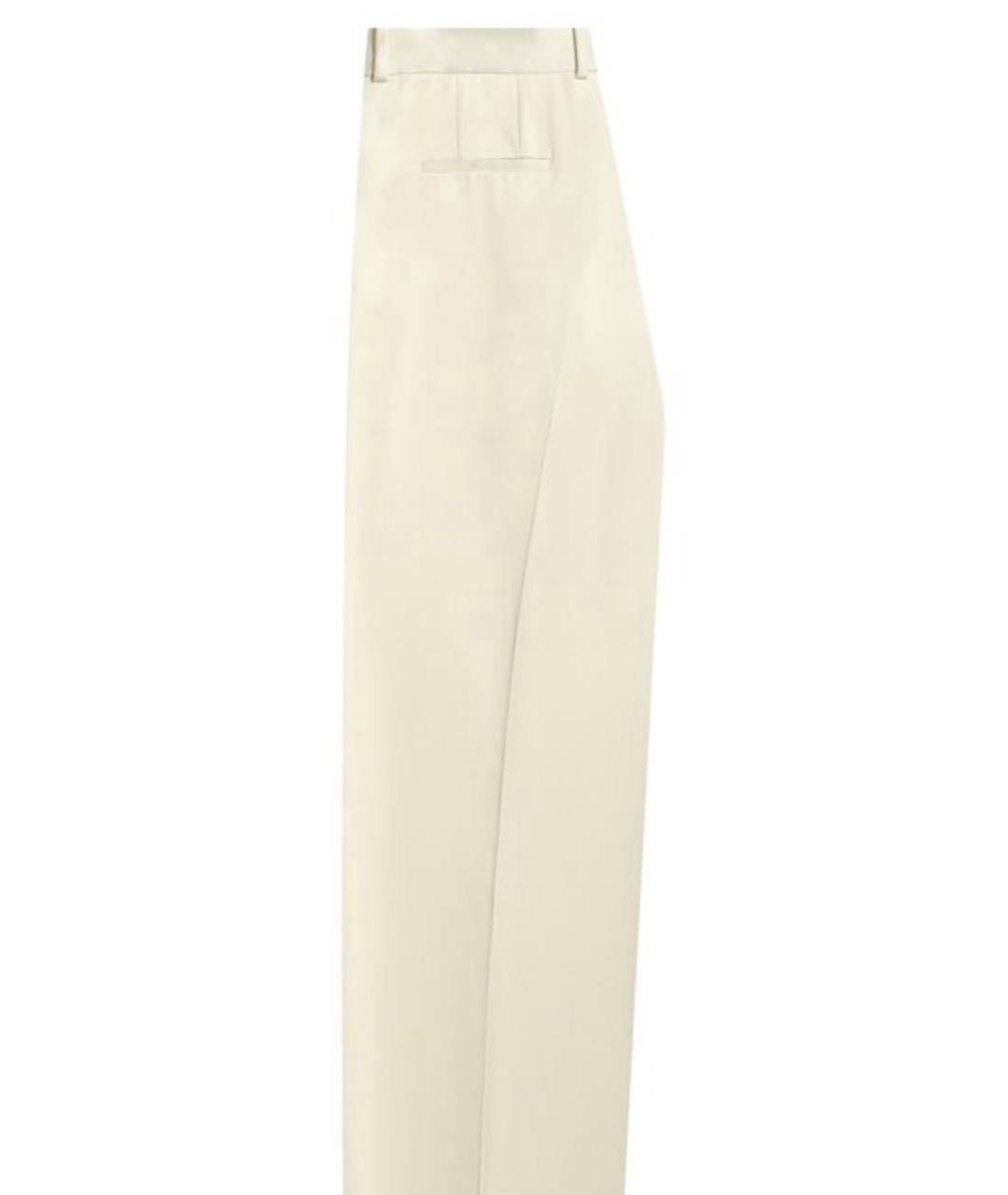 JIL SANDER Бежевые шелковые брюки широкие, фото 2