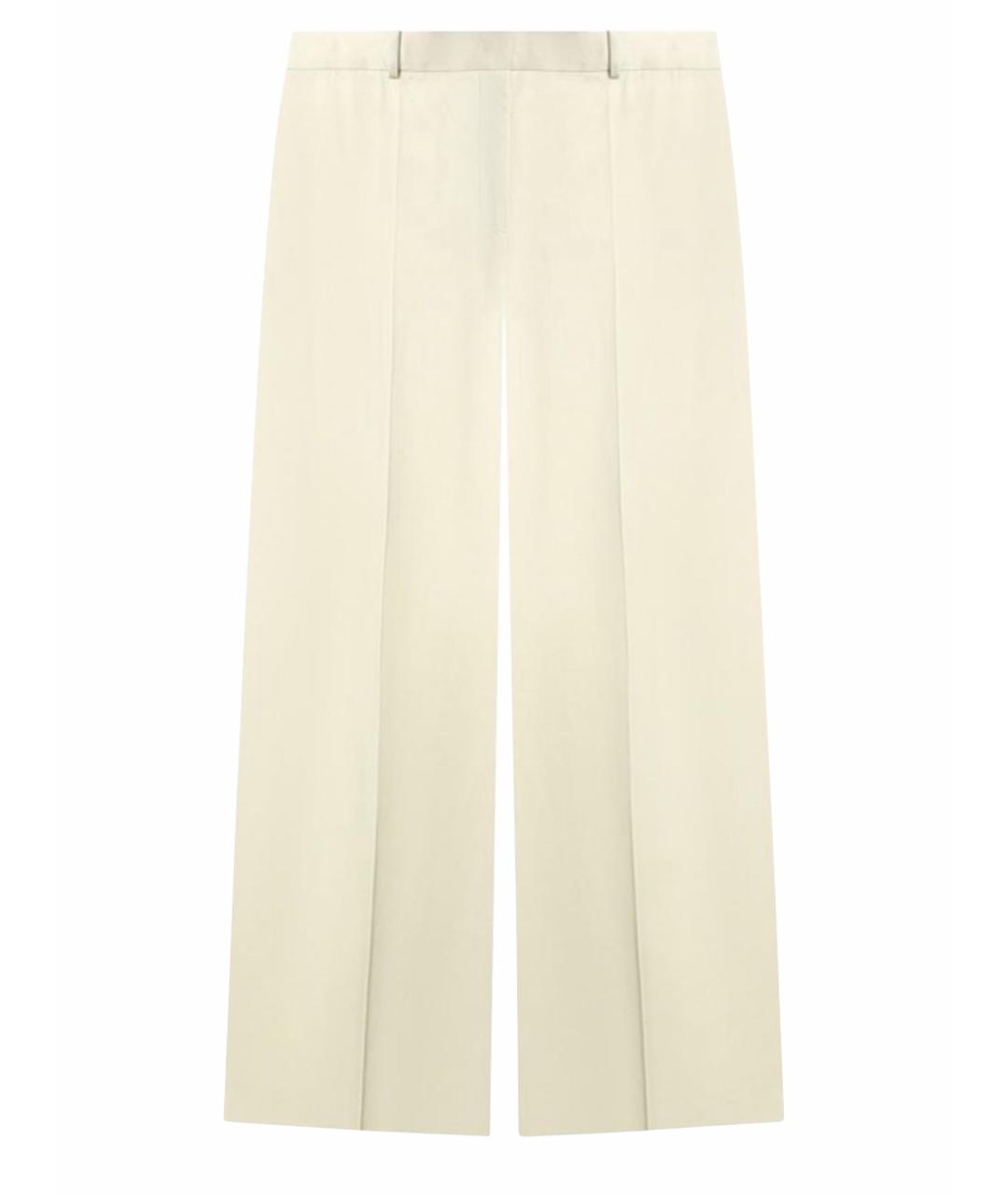 JIL SANDER Бежевые шелковые брюки широкие, фото 1