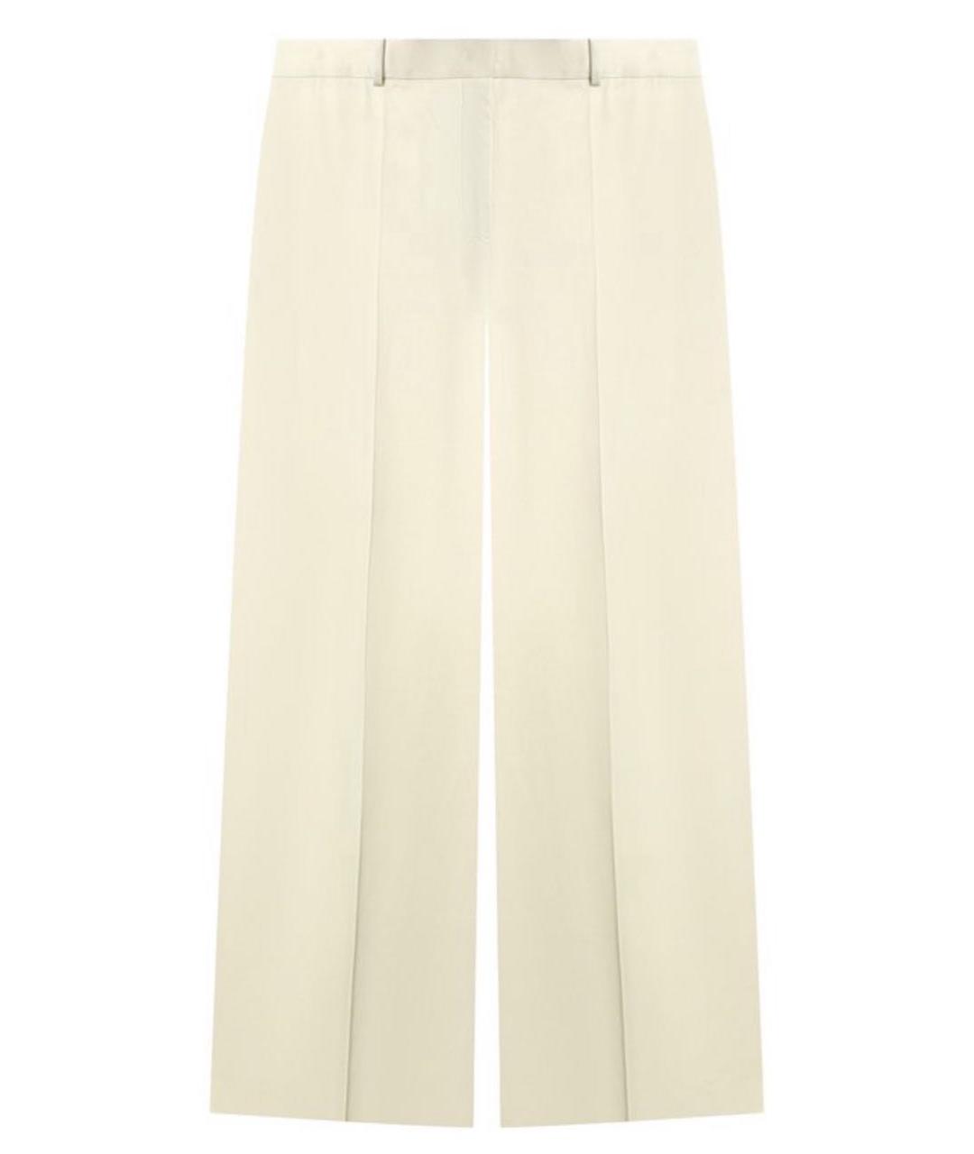 JIL SANDER Бежевые шелковые брюки широкие, фото 4