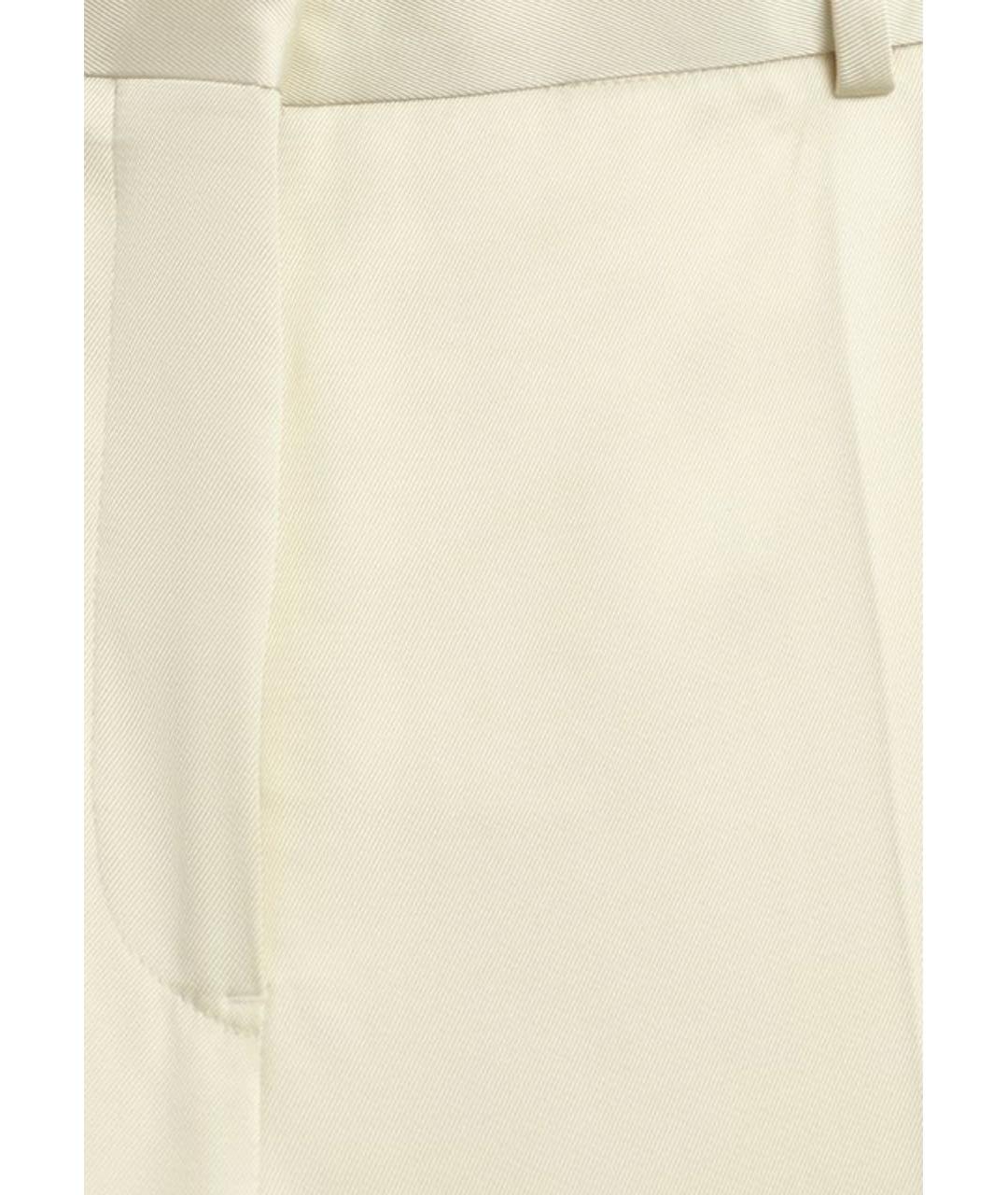 JIL SANDER Бежевые шелковые брюки широкие, фото 3