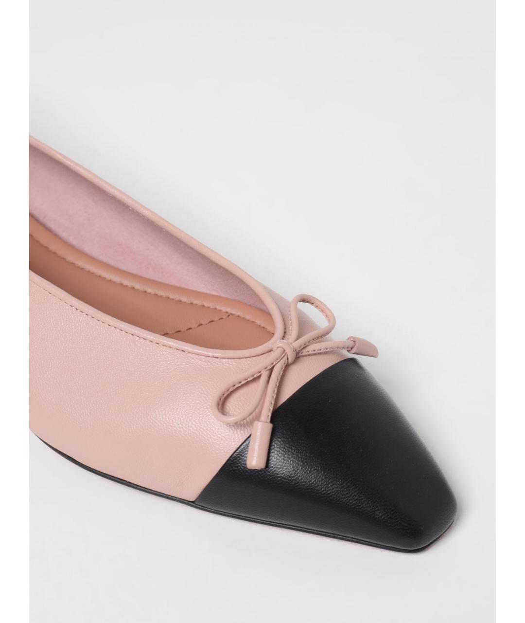 AQUAZZURA Розовые кожаные балетки, фото 4