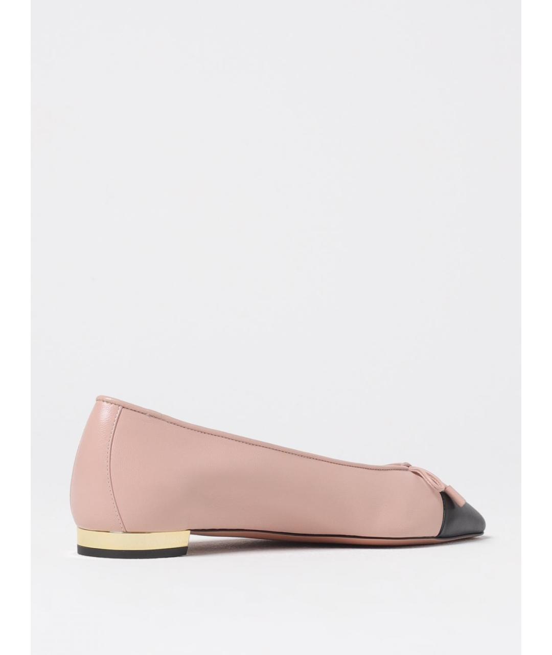 AQUAZZURA Розовые кожаные балетки, фото 3