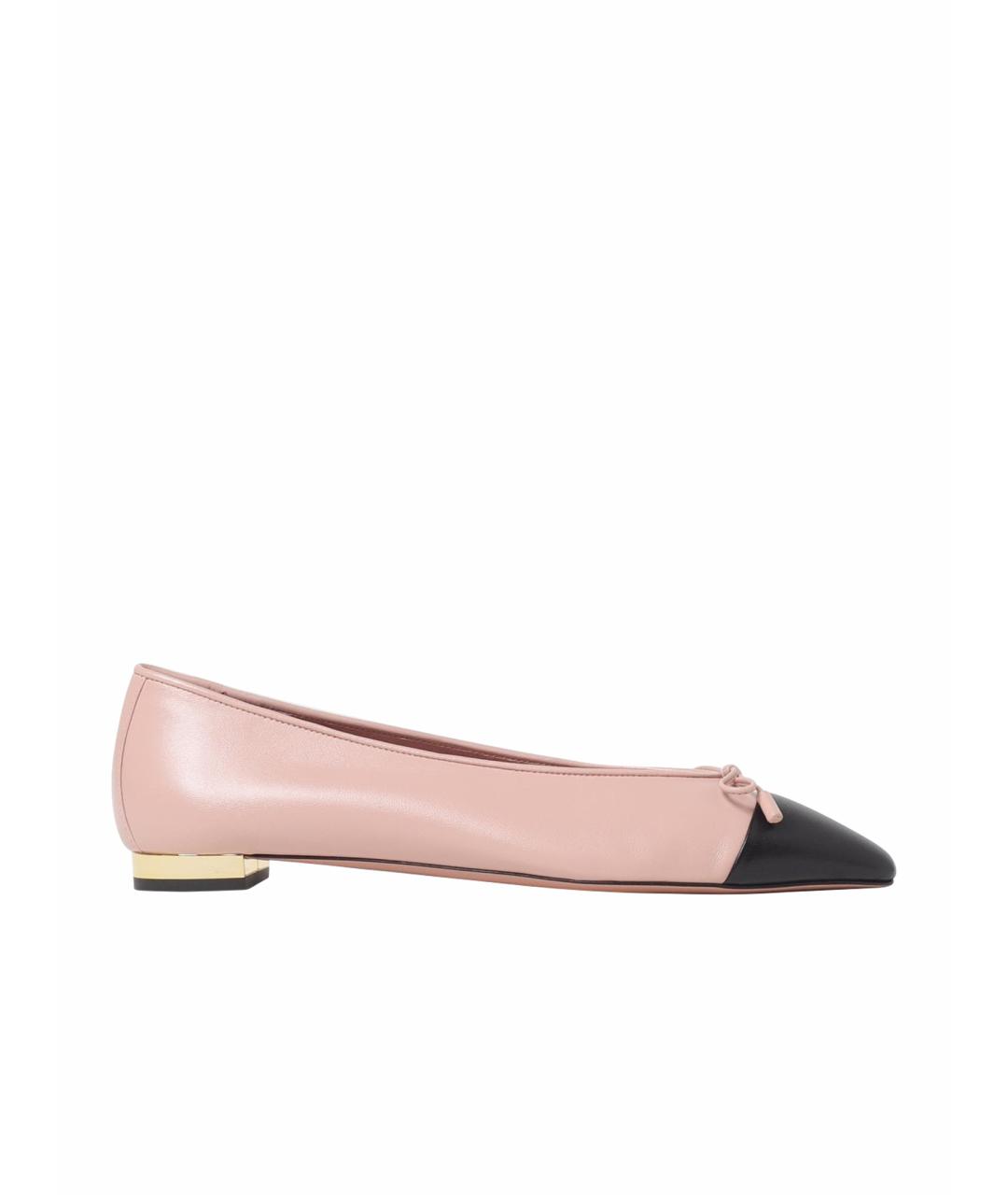 AQUAZZURA Розовые кожаные балетки, фото 1
