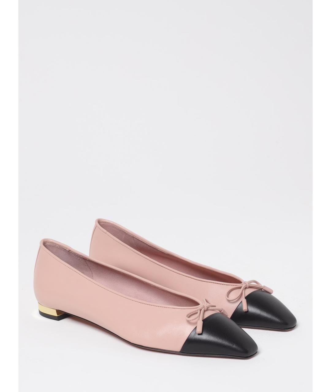 AQUAZZURA Розовые кожаные балетки, фото 2