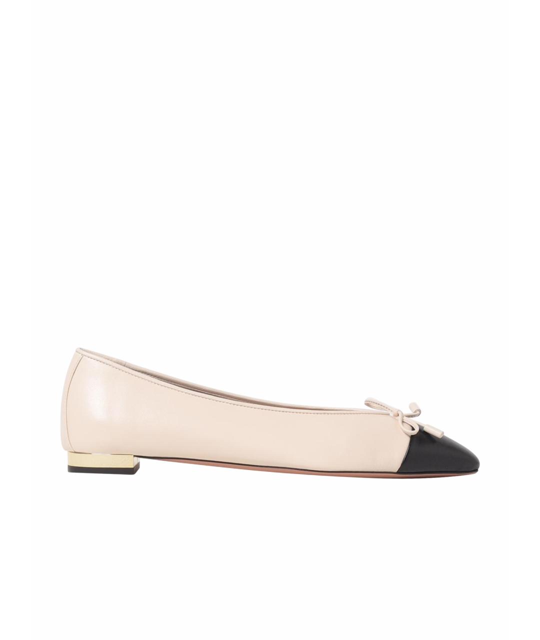 AQUAZZURA Розовые кожаные балетки, фото 1