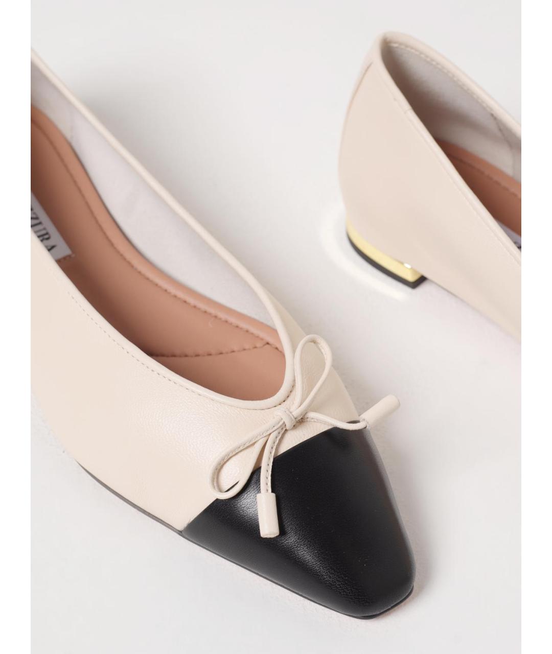 AQUAZZURA Розовые кожаные балетки, фото 4
