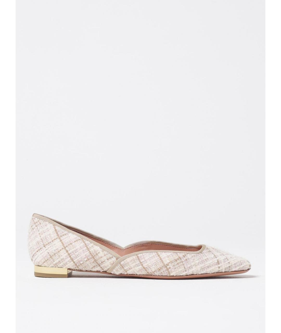 AQUAZZURA Бежевые текстильные балетки, фото 5