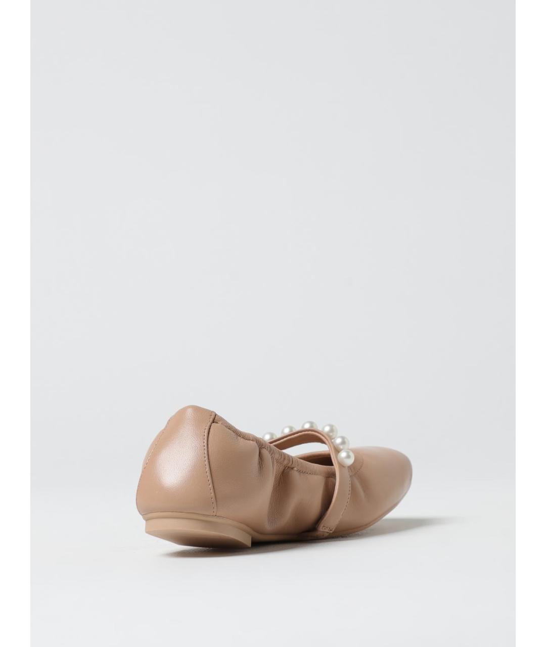 STUART WEITZMAN Бежевые кожаные балетки, фото 3