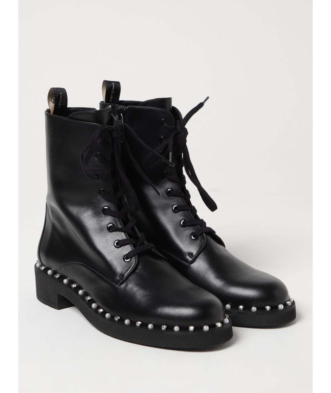 STUART WEITZMAN Черные кожаные ботинки, фото 2