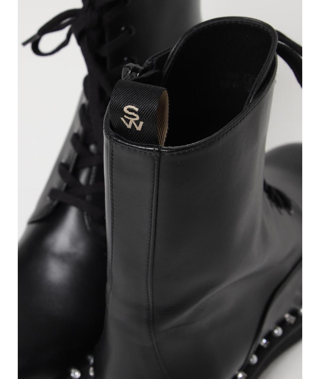 STUART WEITZMAN Черные кожаные ботинки, фото 4