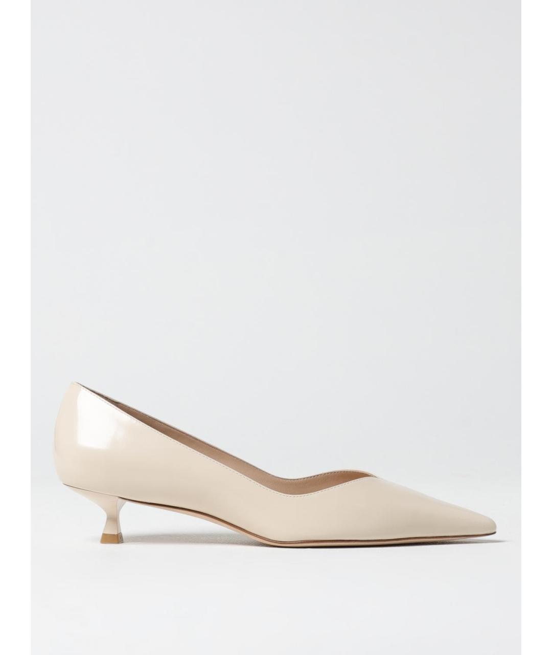 STUART WEITZMAN Бежевые кожаные туфли, фото 5