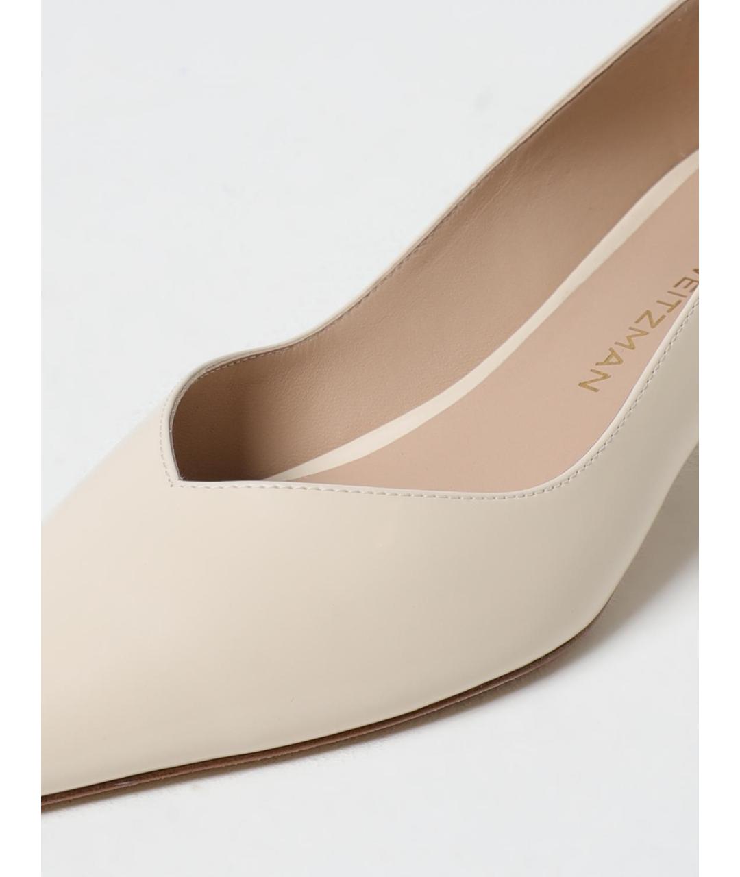 STUART WEITZMAN Бежевые кожаные туфли, фото 4