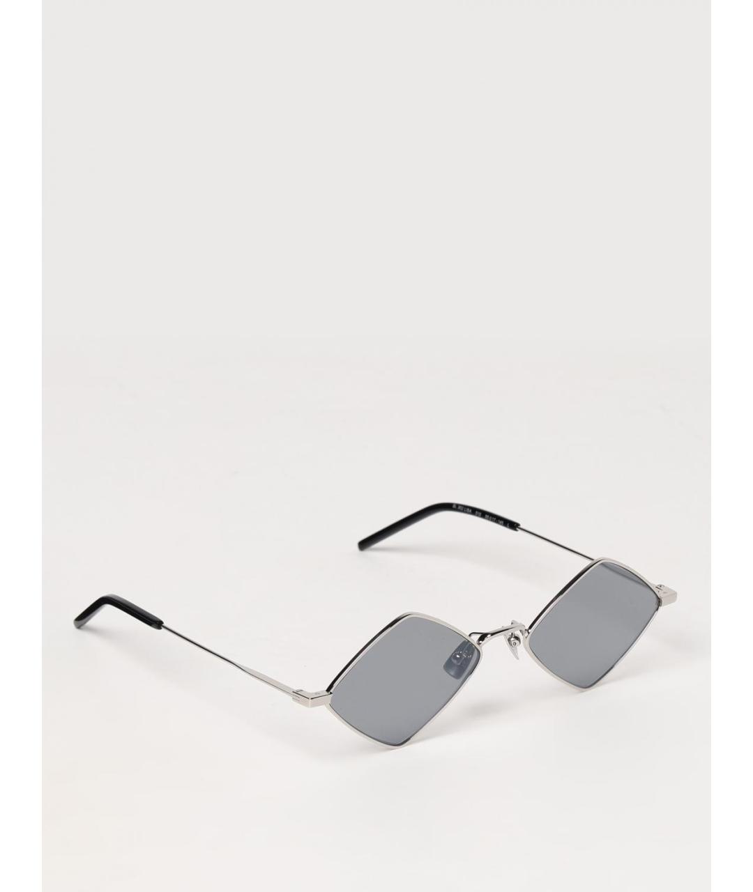 SAINT LAURENT Серебряные металлические солнцезащитные очки, фото 5