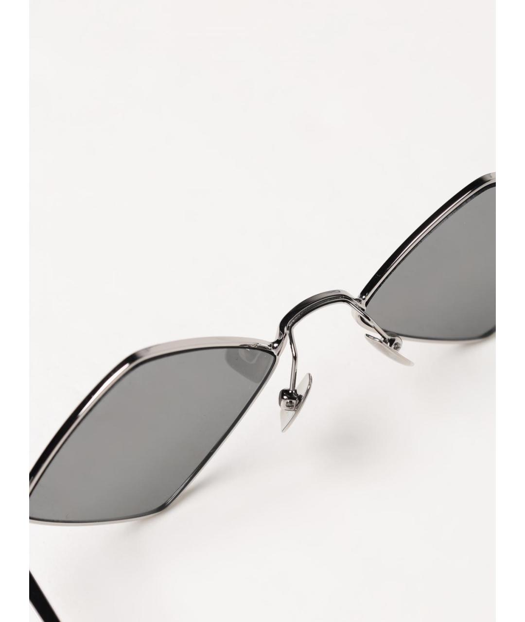 SAINT LAURENT Серебряные металлические солнцезащитные очки, фото 4
