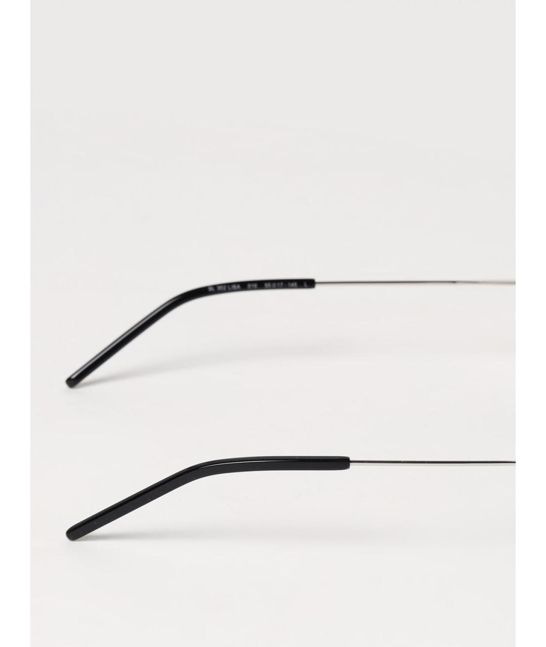 SAINT LAURENT Серебряные металлические солнцезащитные очки, фото 3