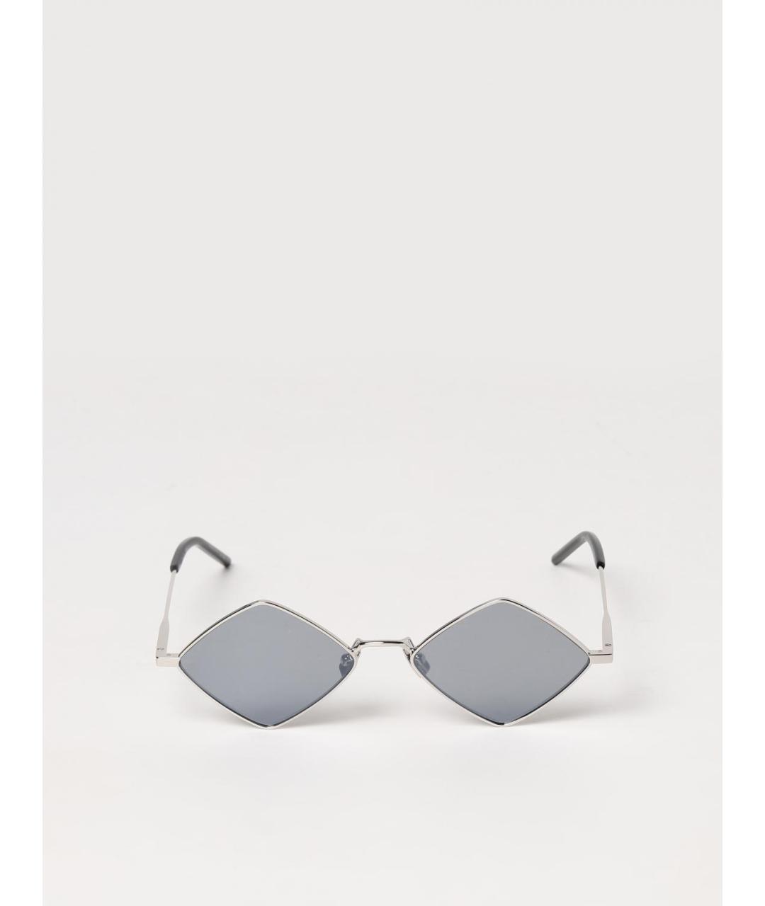 SAINT LAURENT Серебряные металлические солнцезащитные очки, фото 2