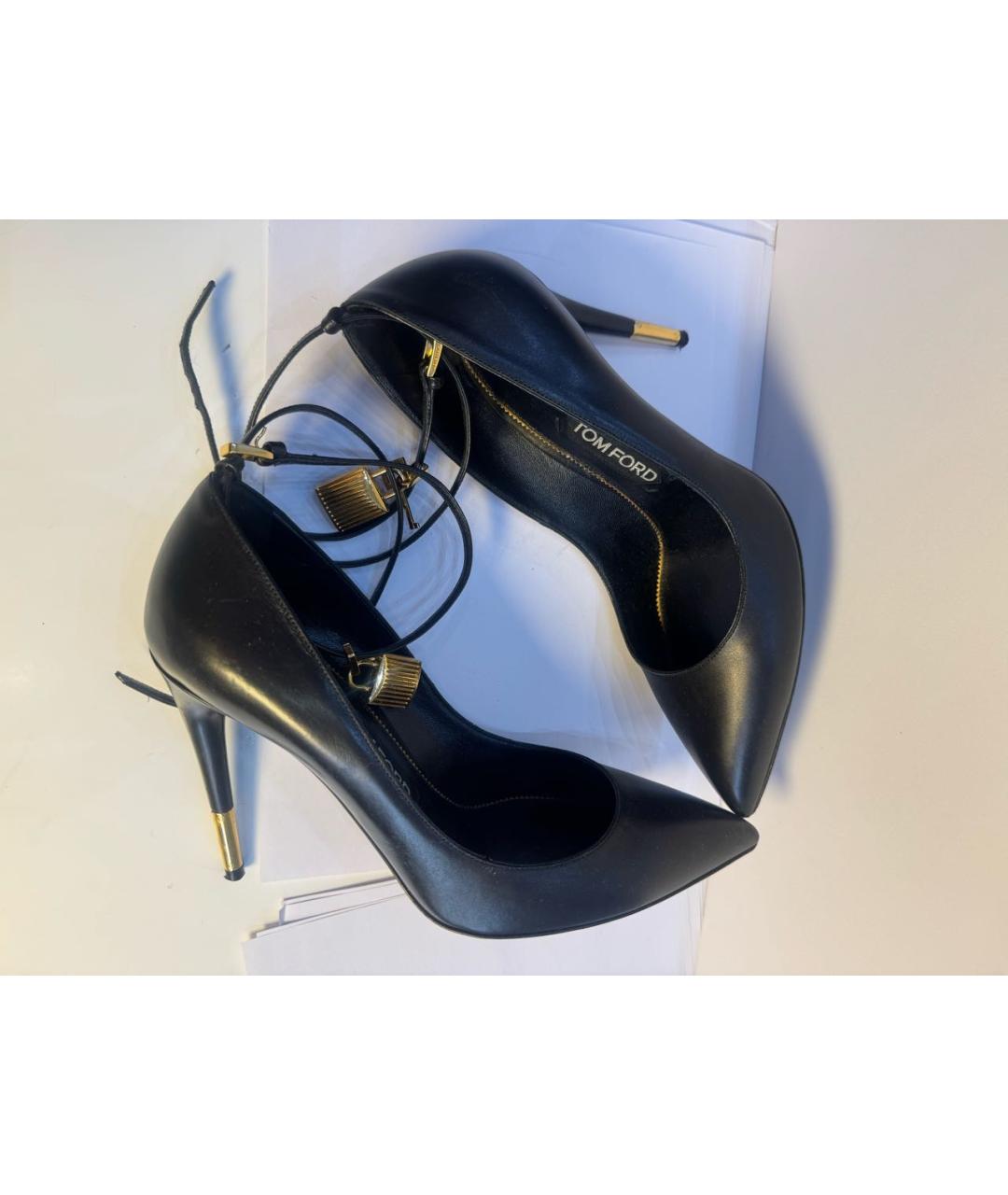 TOM FORD Черные кожаные туфли, фото 5