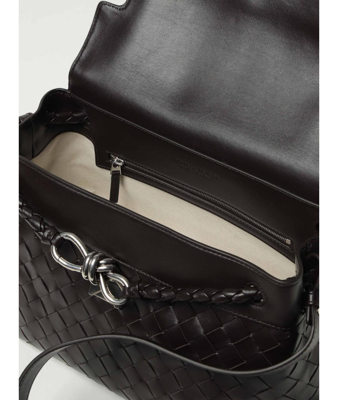 BOTTEGA VENETA Коричневая кожаная сумка на плечо, фото 5