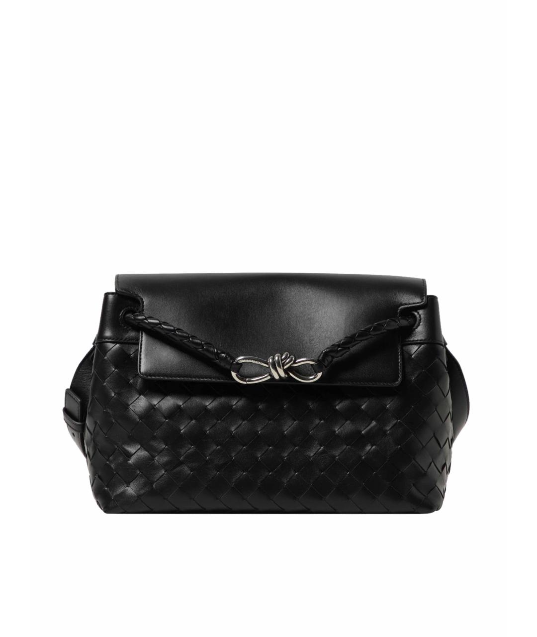 BOTTEGA VENETA Черная кожаная сумка на плечо, фото 1