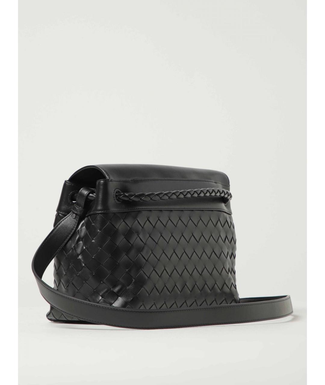 BOTTEGA VENETA Черная кожаная сумка на плечо, фото 2