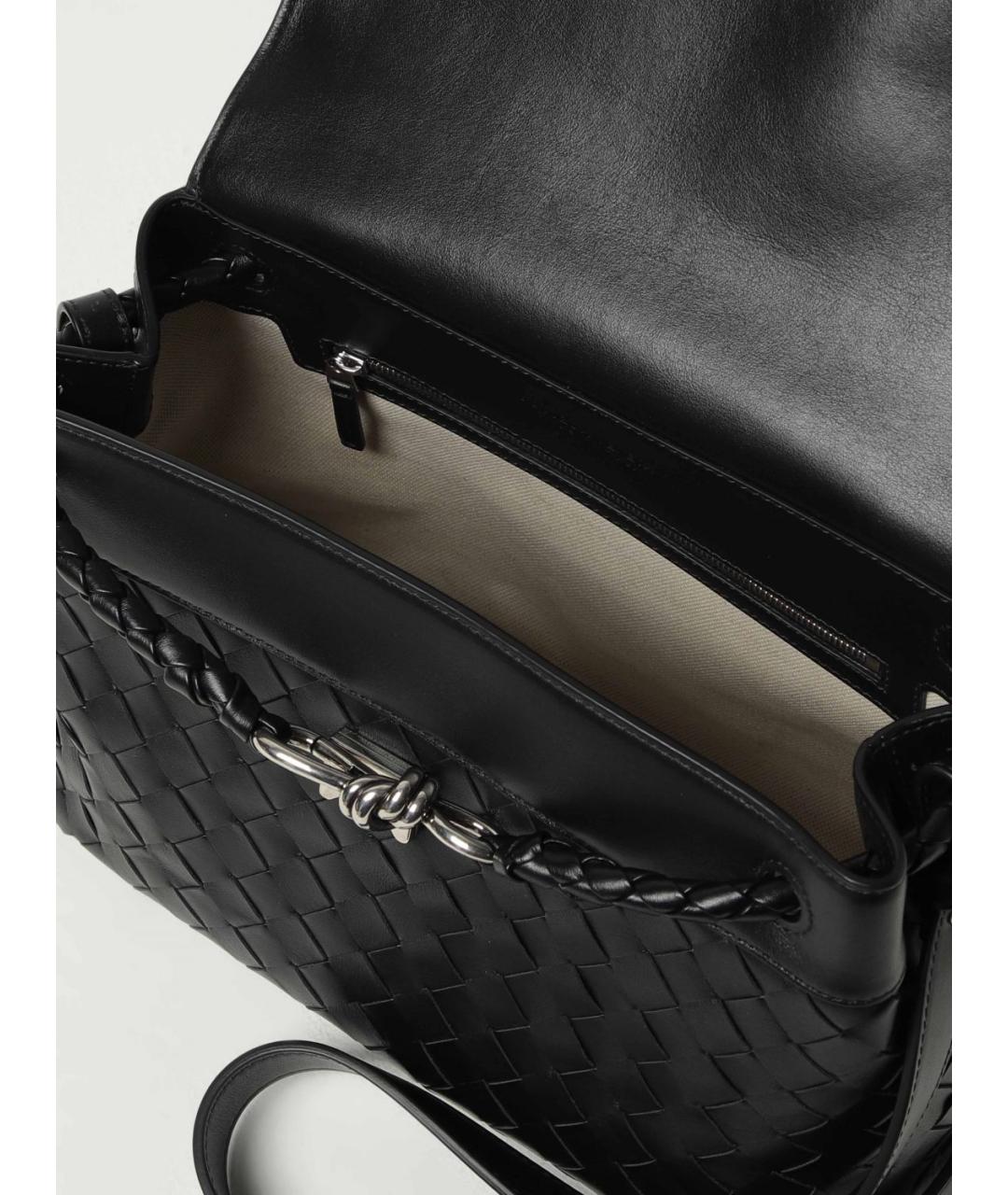 BOTTEGA VENETA Черная кожаная сумка на плечо, фото 5