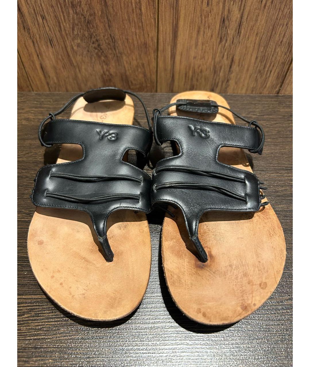 YOHJI YAMAMOTO Черные кожаные сандалии, фото 2