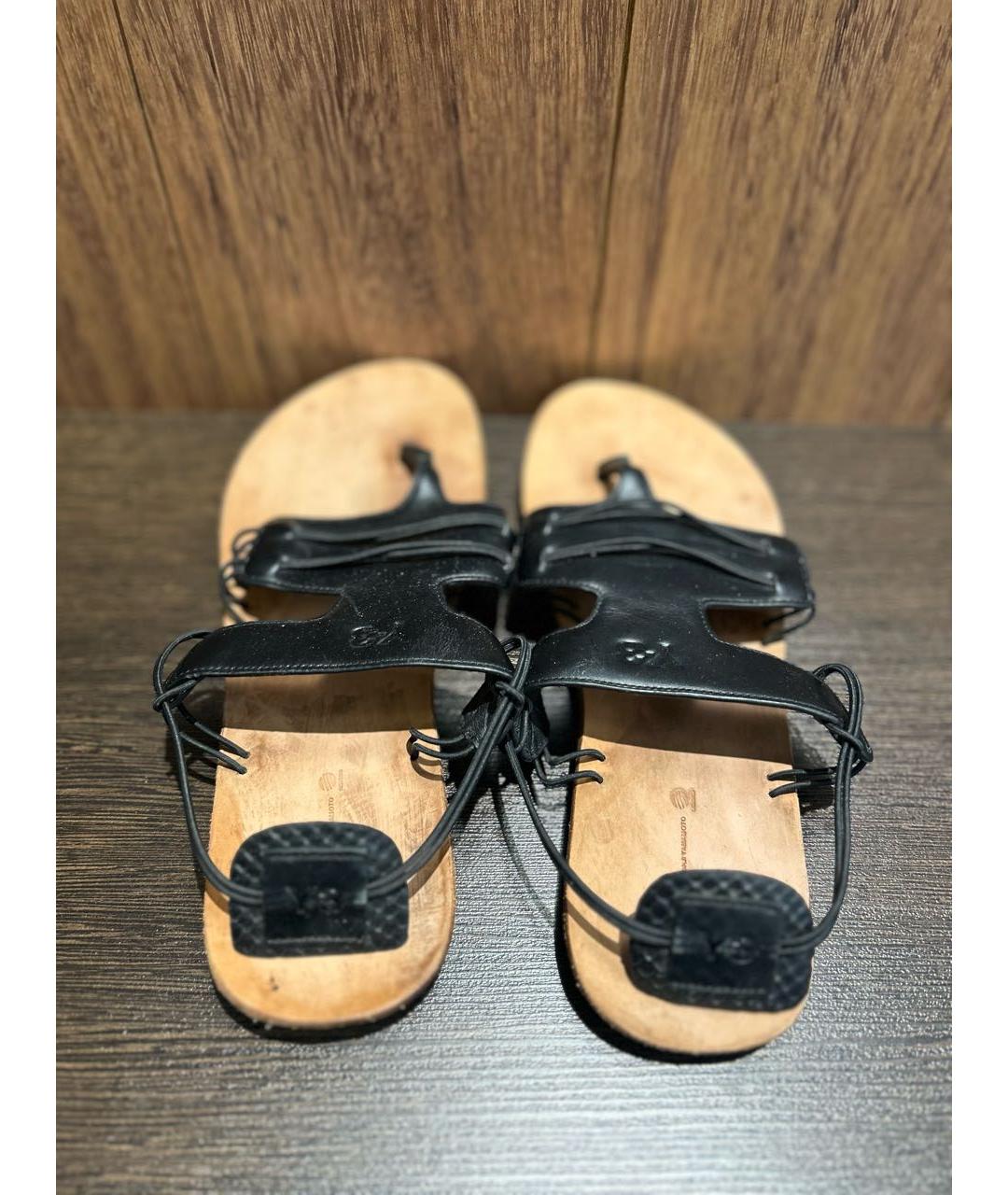 YOHJI YAMAMOTO Черные кожаные сандалии, фото 3