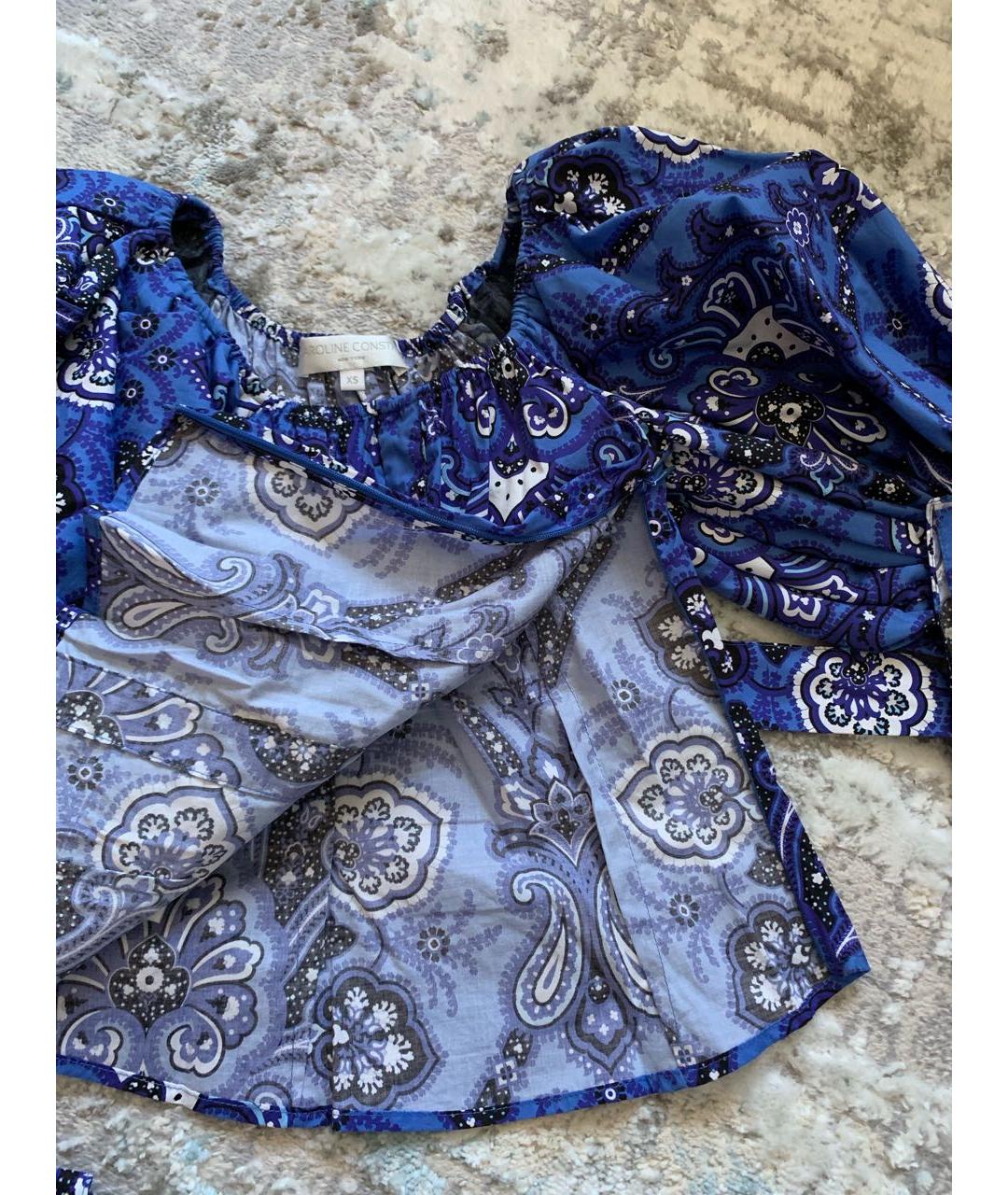 FOR LOVE AND LEMONS Синяя хлопко-эластановая блузы, фото 5