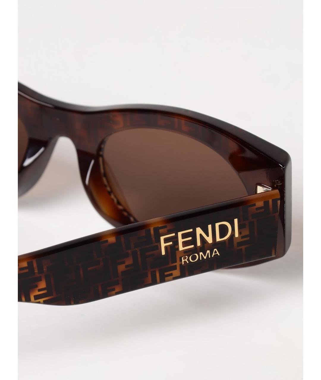 FENDI Коричневые солнцезащитные очки, фото 4