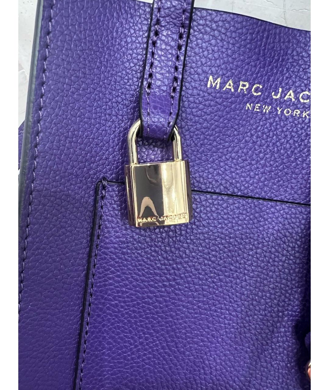 MARC JACOBS Фиолетовая кожаная сумка с короткими ручками, фото 6