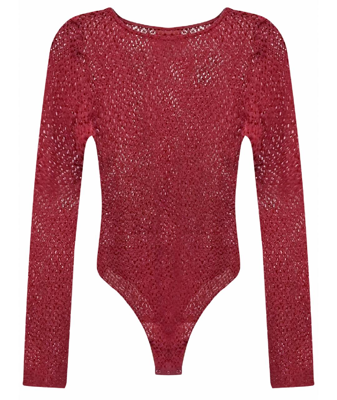 WOLFORD Бордовое полиэстеровое боди, фото 1