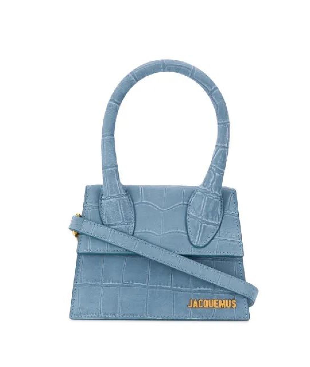JACQUEMUS Антрацитовая замшевая сумка с короткими ручками, фото 1