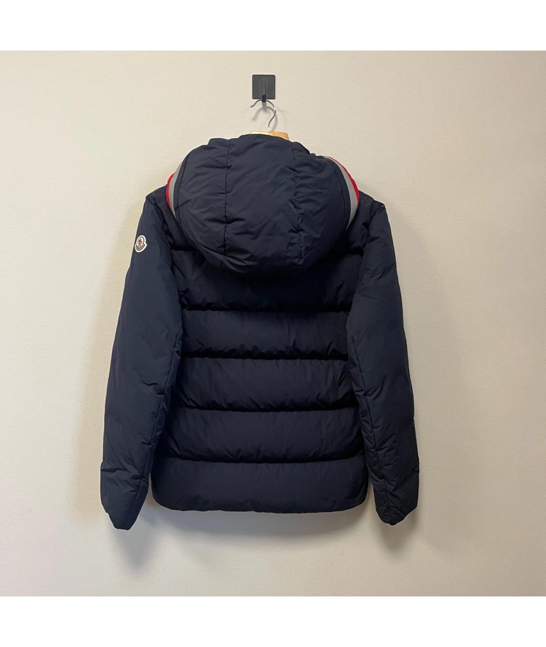 MONCLER Темно-синий полиэстеровый пуховик, фото 2