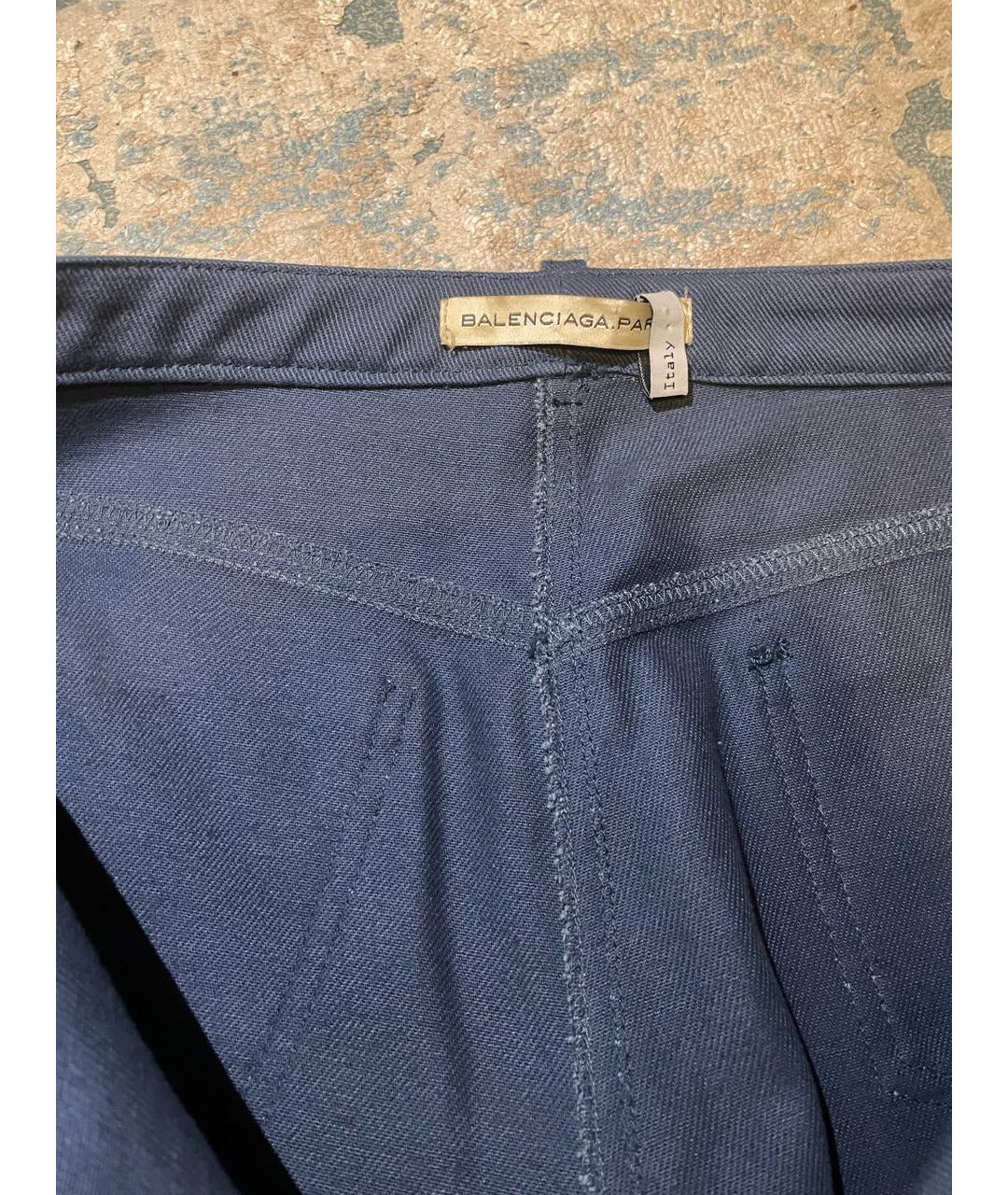 BALENCIAGA Темно-синие хлопковые джинсы клеш, фото 3
