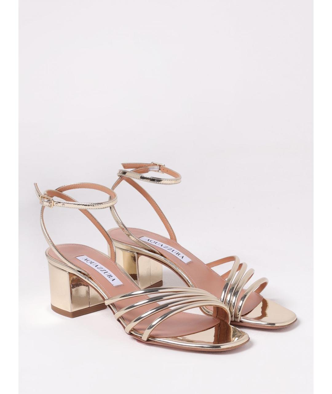 AQUAZZURA Золотые босоножки, фото 2