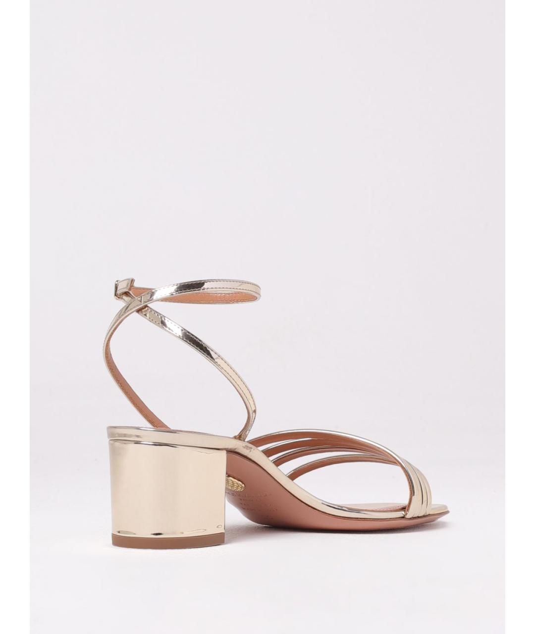 AQUAZZURA Золотые босоножки, фото 3