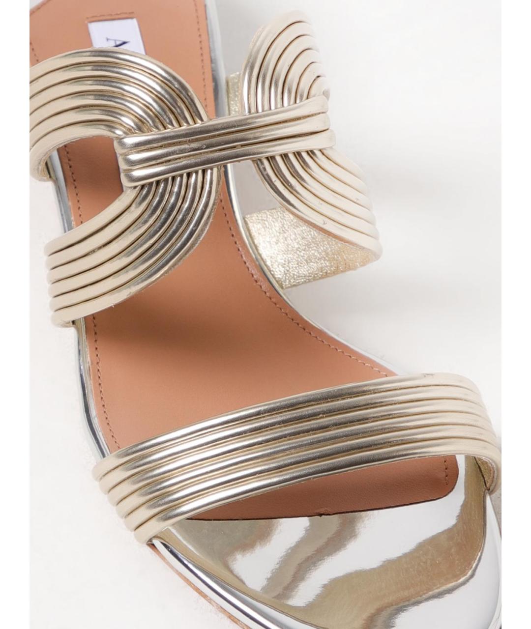 AQUAZZURA Золотые сандалии, фото 4
