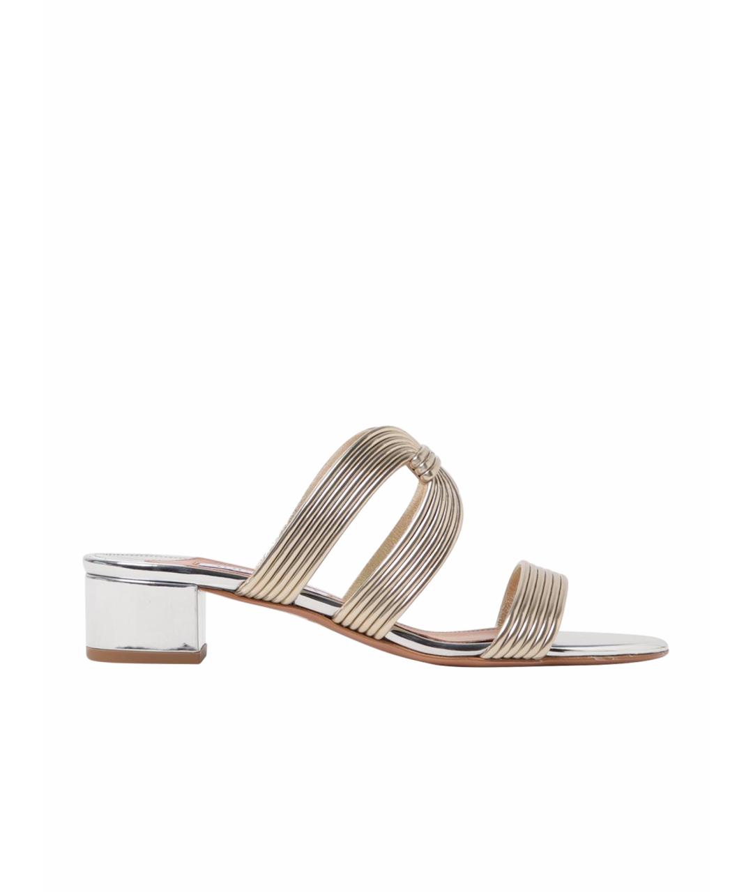 AQUAZZURA Золотые сандалии, фото 1