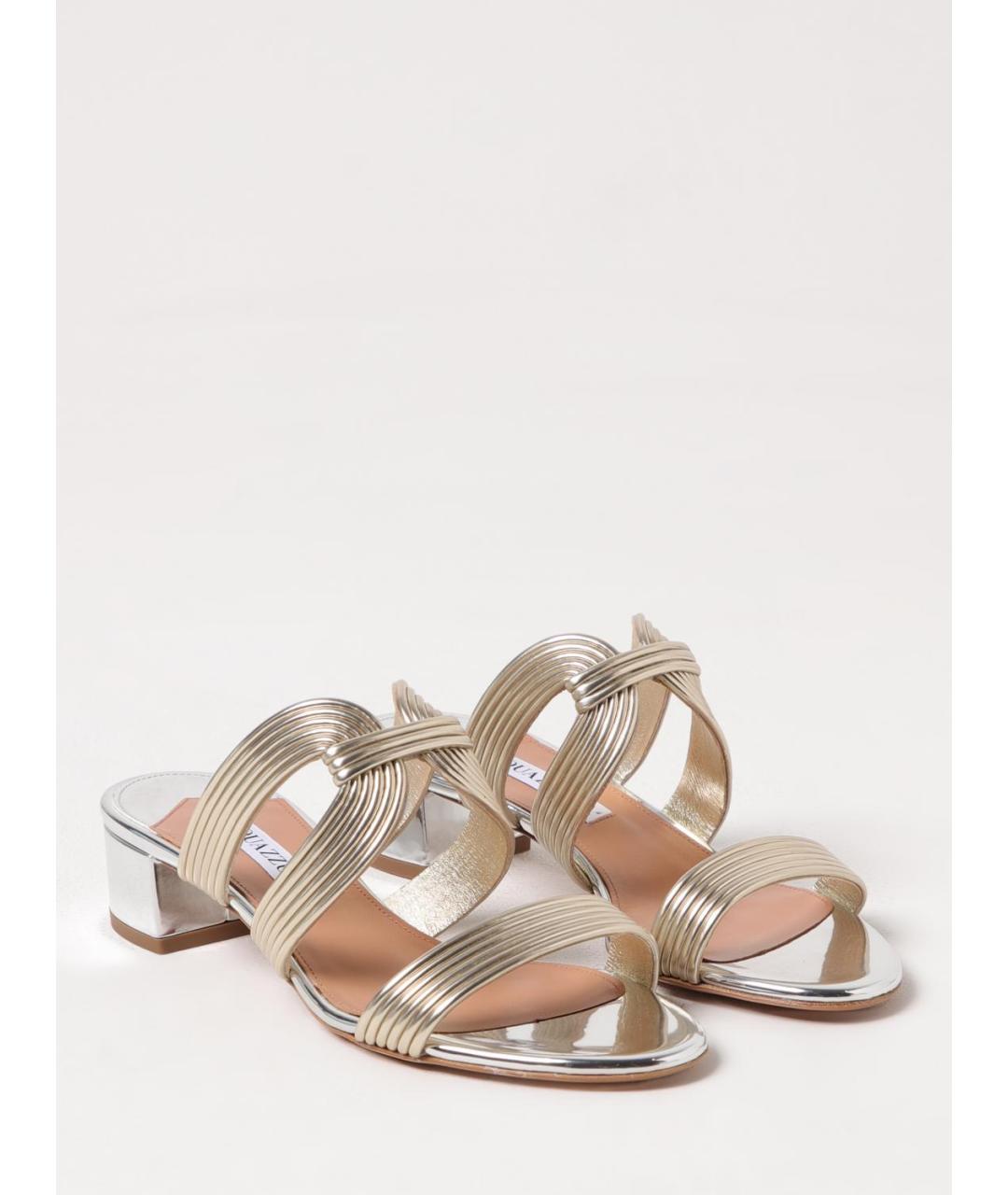 AQUAZZURA Золотые сандалии, фото 2