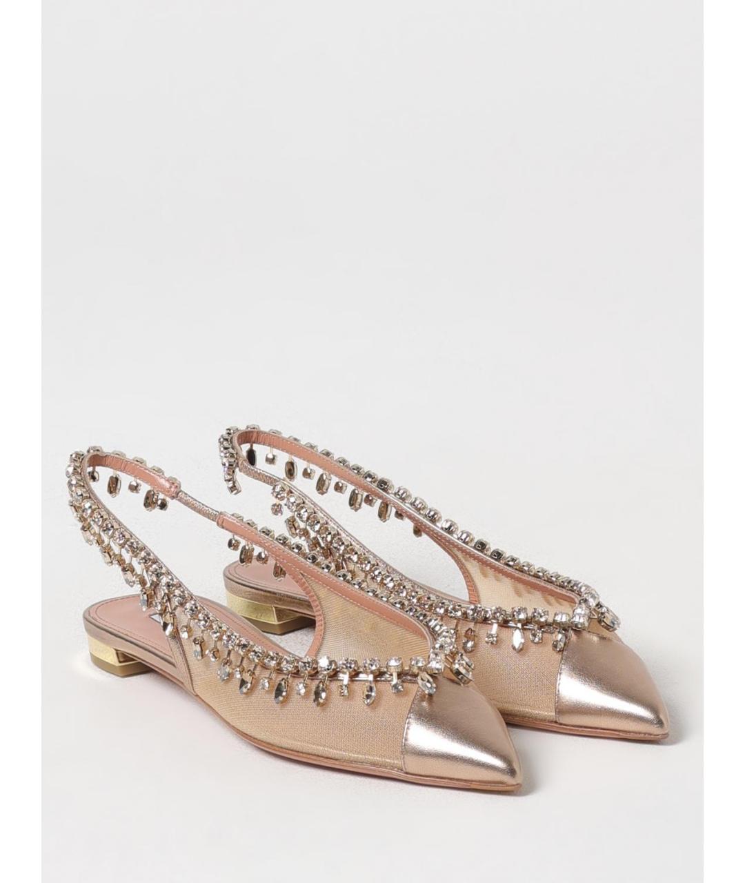 AQUAZZURA Розовые синтетические балетки, фото 2