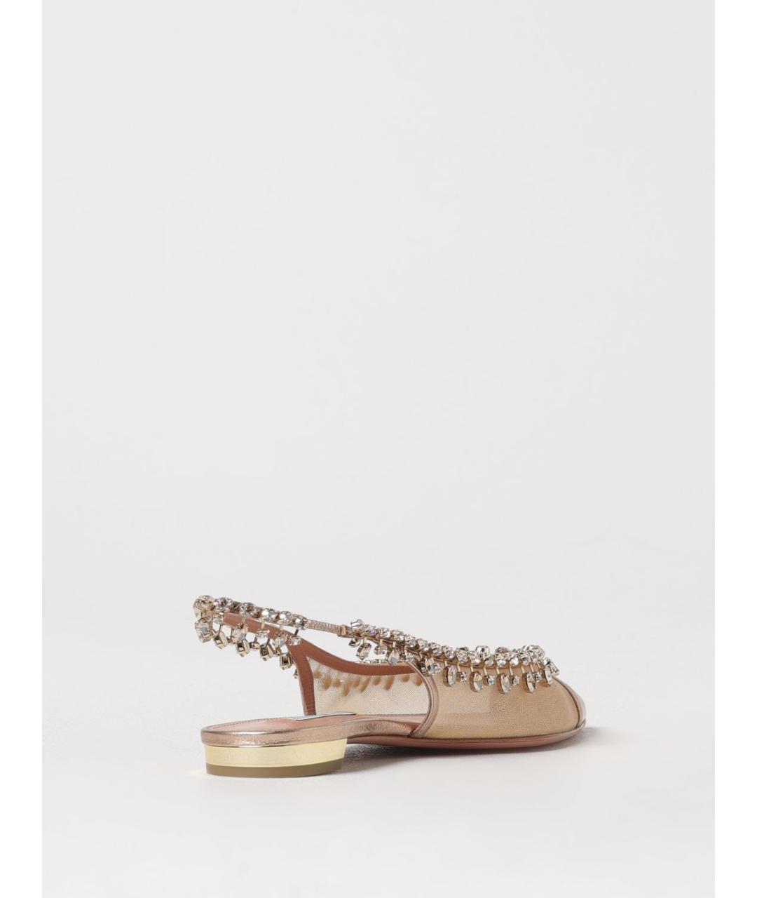 AQUAZZURA Розовые синтетические балетки, фото 3