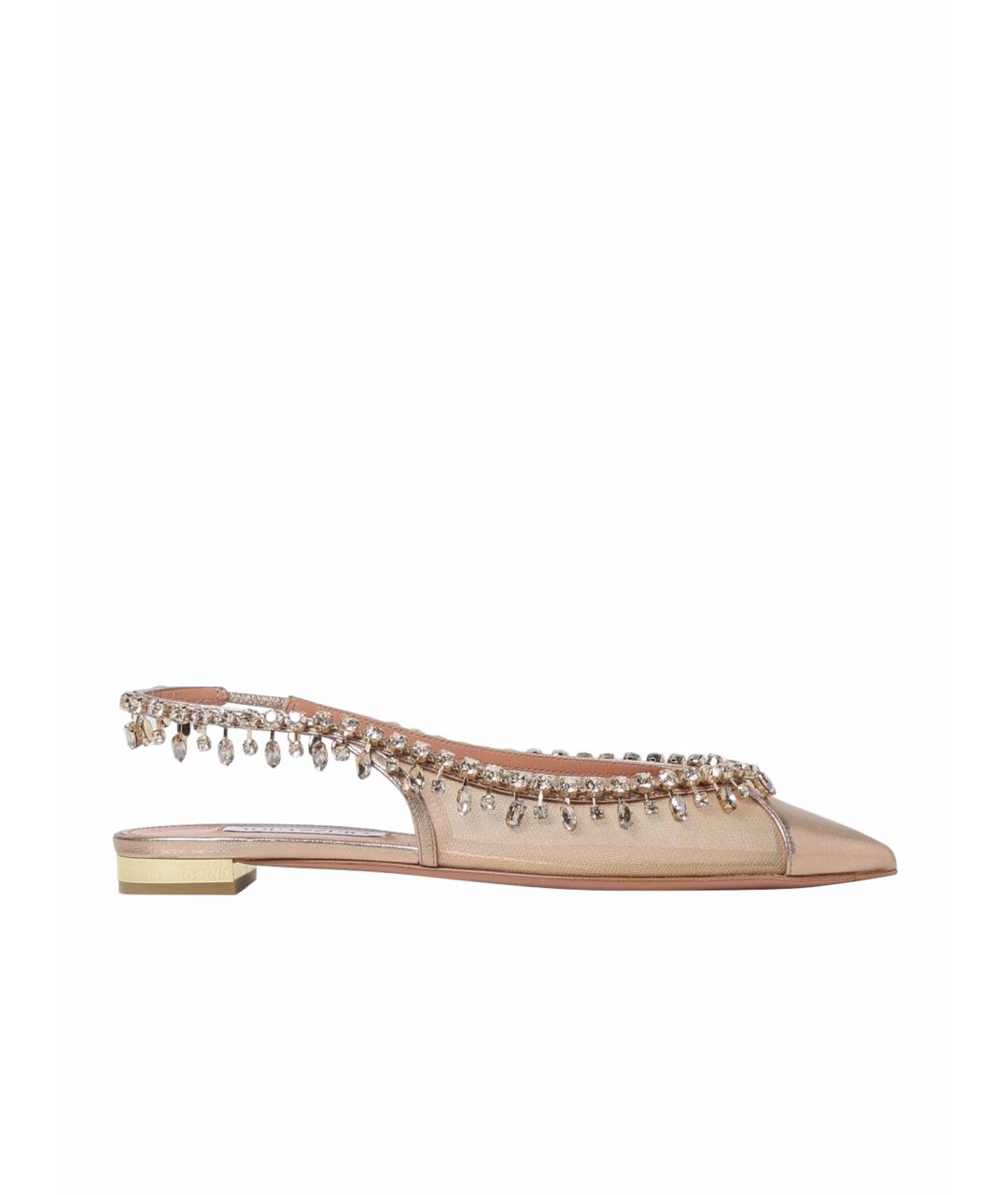 AQUAZZURA Розовые синтетические балетки, фото 1