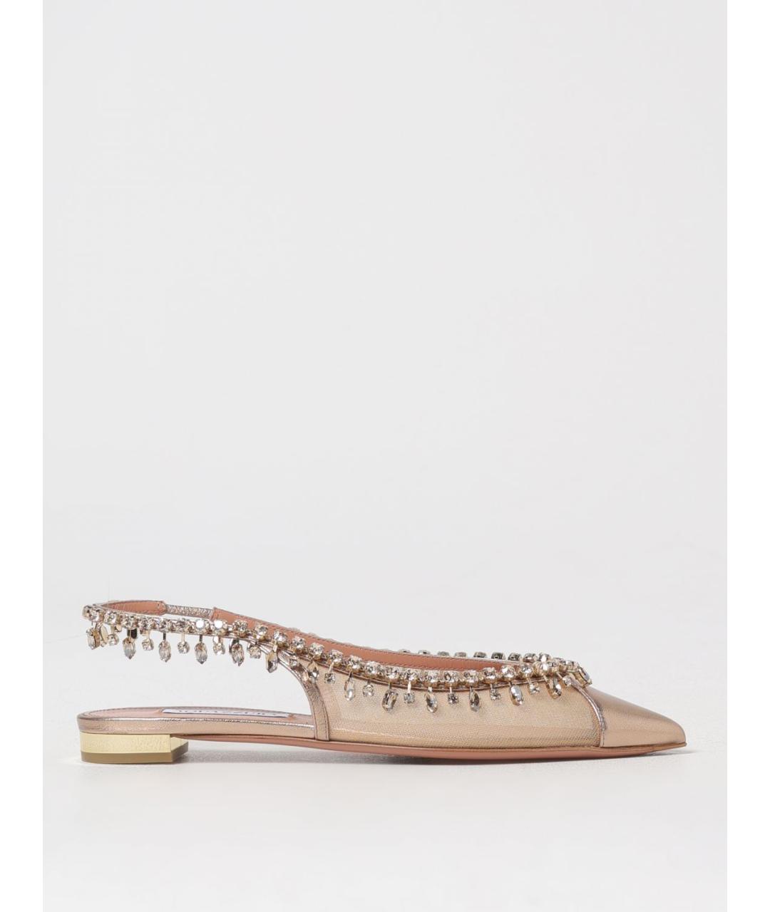 AQUAZZURA Розовые синтетические балетки, фото 5