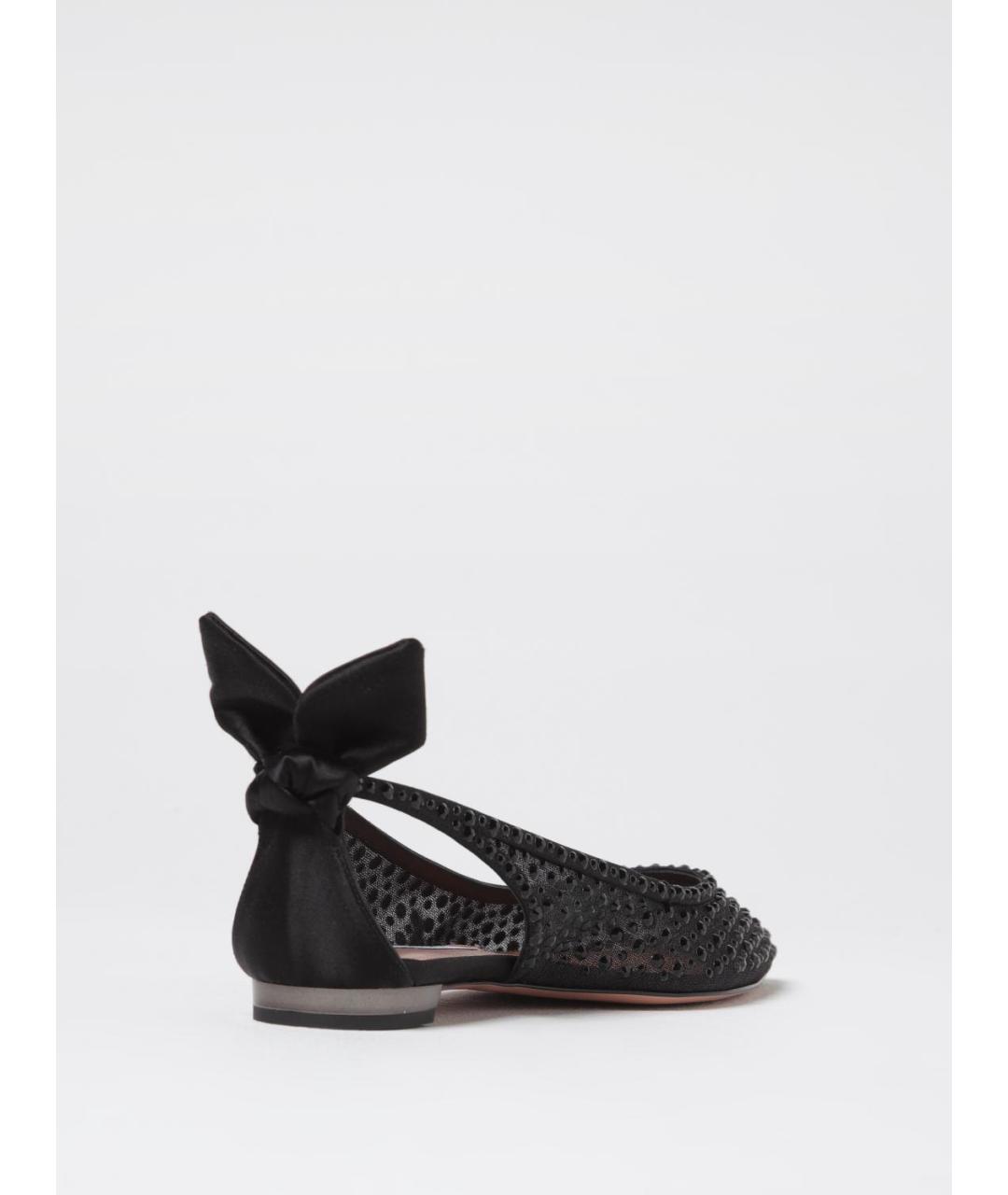 AQUAZZURA Черные текстильные балетки, фото 3