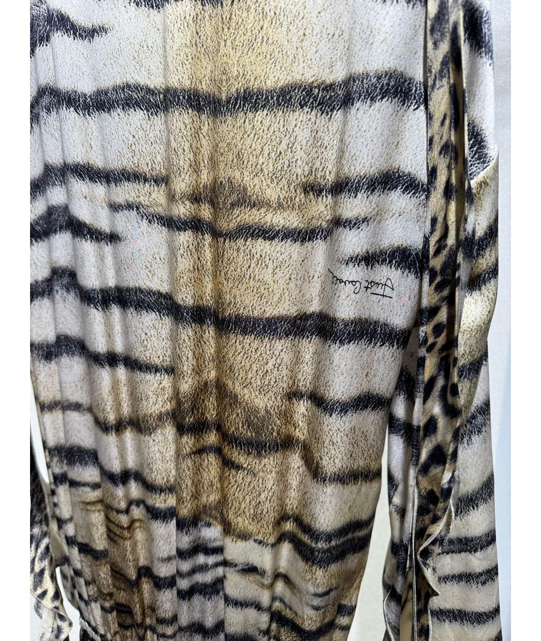 JUST CAVALLI Коричневое шелковое вечернее платье, фото 5