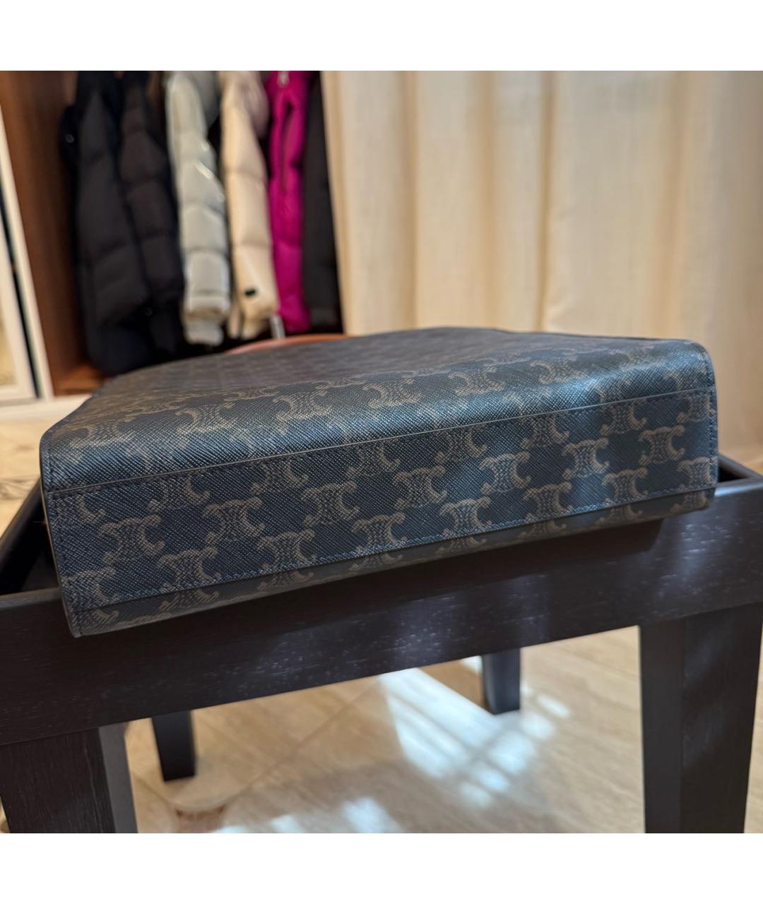 CELINE Коричневая сумка с короткими ручками, фото 5